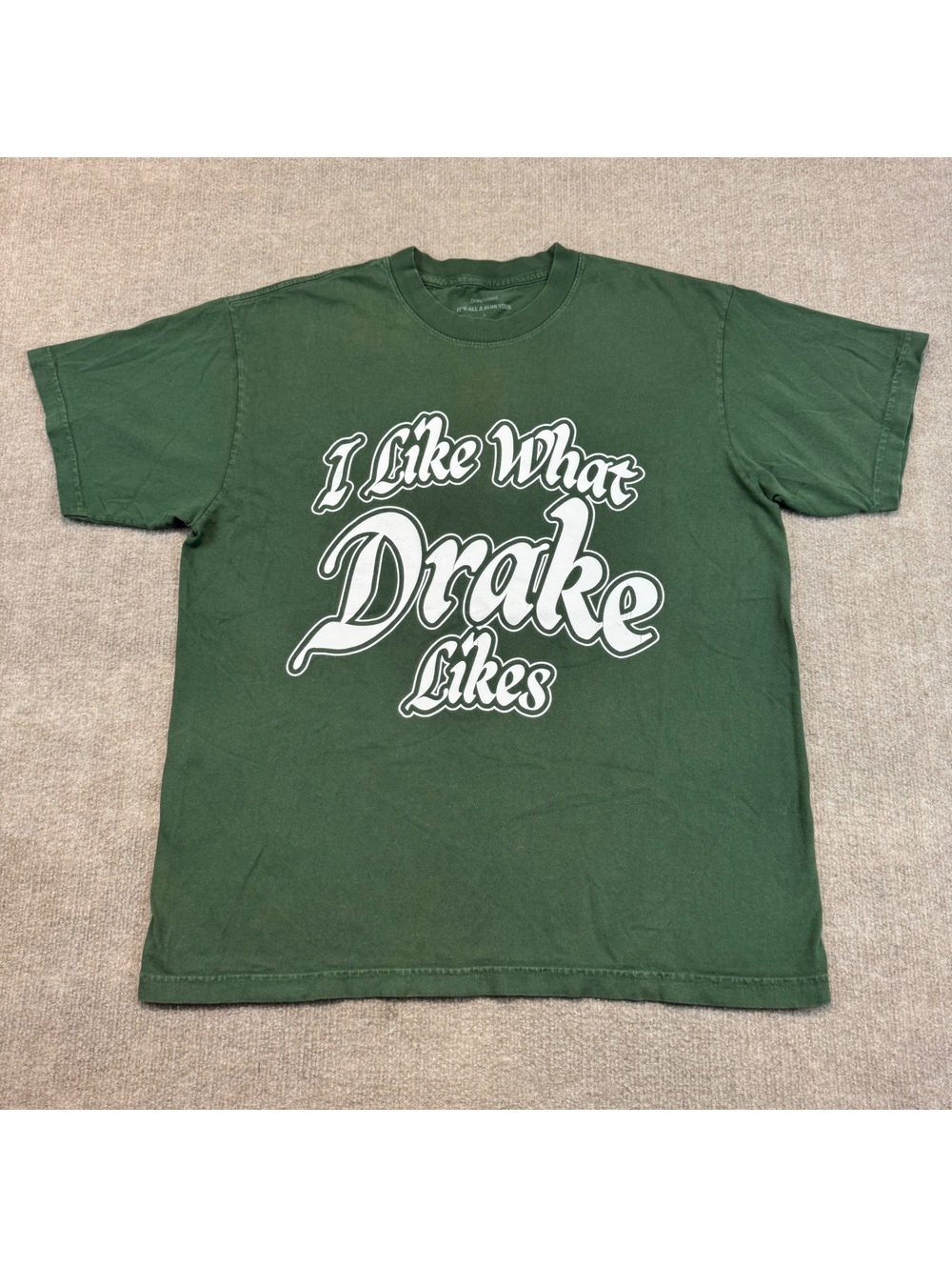 Drake It's All A Blur IAAB Tour T-Shirt I Like What Drake Likes Size L Green